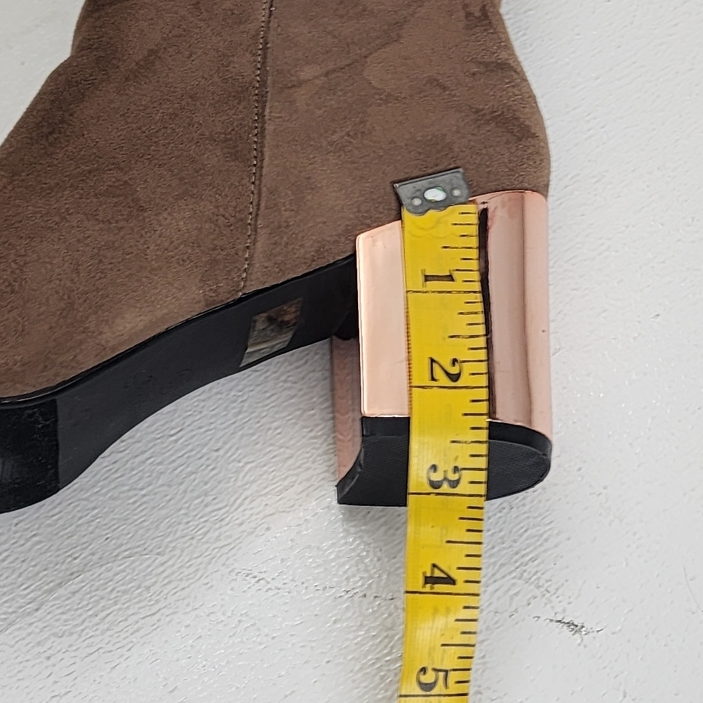 Hot Kiss Taupe Ankle Boots with Blush Heel - Picture 7 of 7
